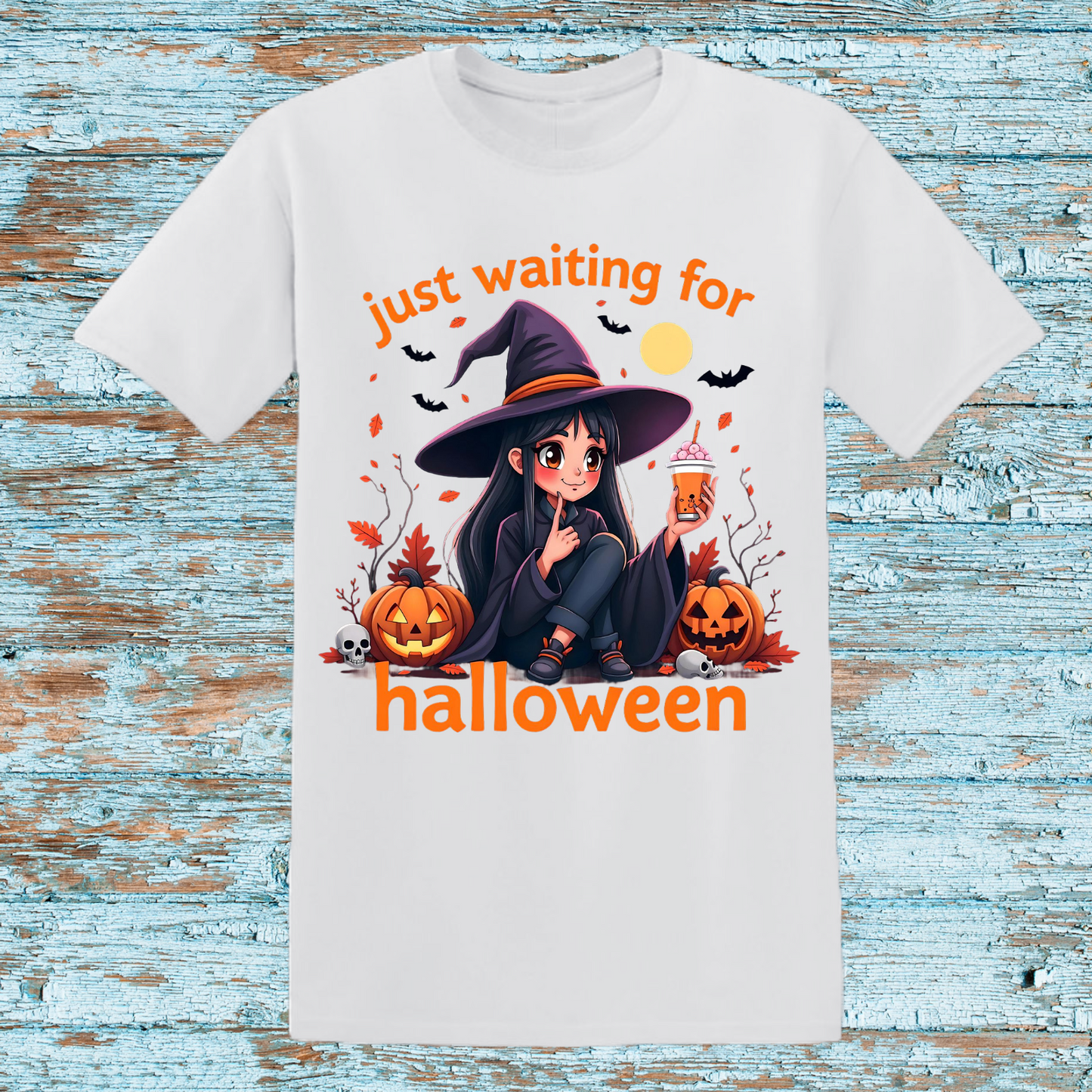 Adorable Kids Halloween T-Shirt – Cute Witch & Pumpkin Design – Perfect for Trick-or-Treating