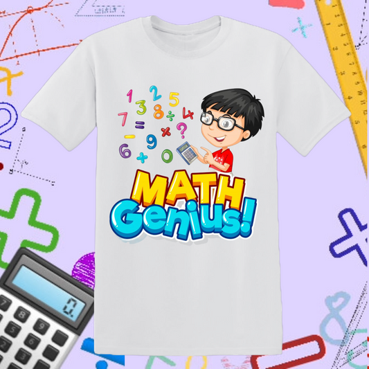 Math Genius T-Shirt - Fun Educational Design for Kids, Teachers, and Math Enthusiasts