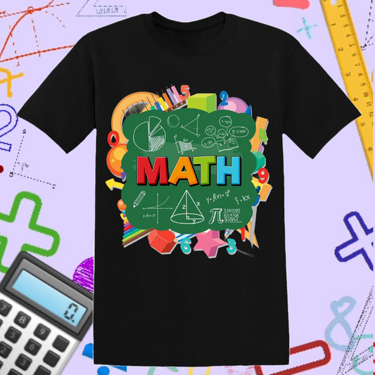 Math Themed Chalkboard T-Shirt - Educational Design for Teachers, Students, and Math Lovers